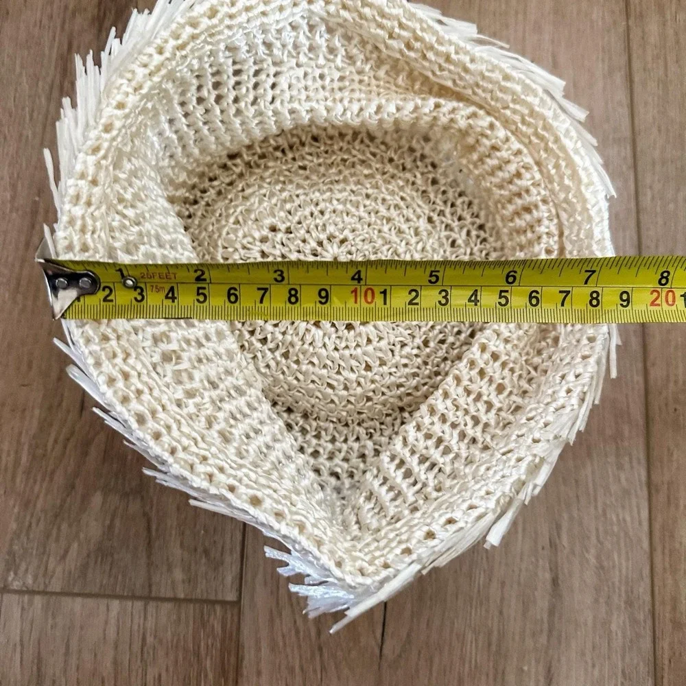VTG 50's‎ Women's White Cream Straw Woven Hat Summer Wedding